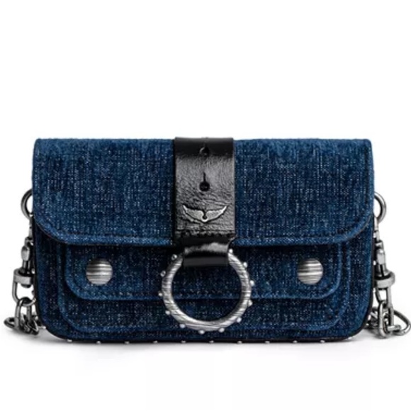 Zadig & Voltaire Handbags - Zadig & Voltaire Kate Denim Wallet On A Chain Crossbody Clutch